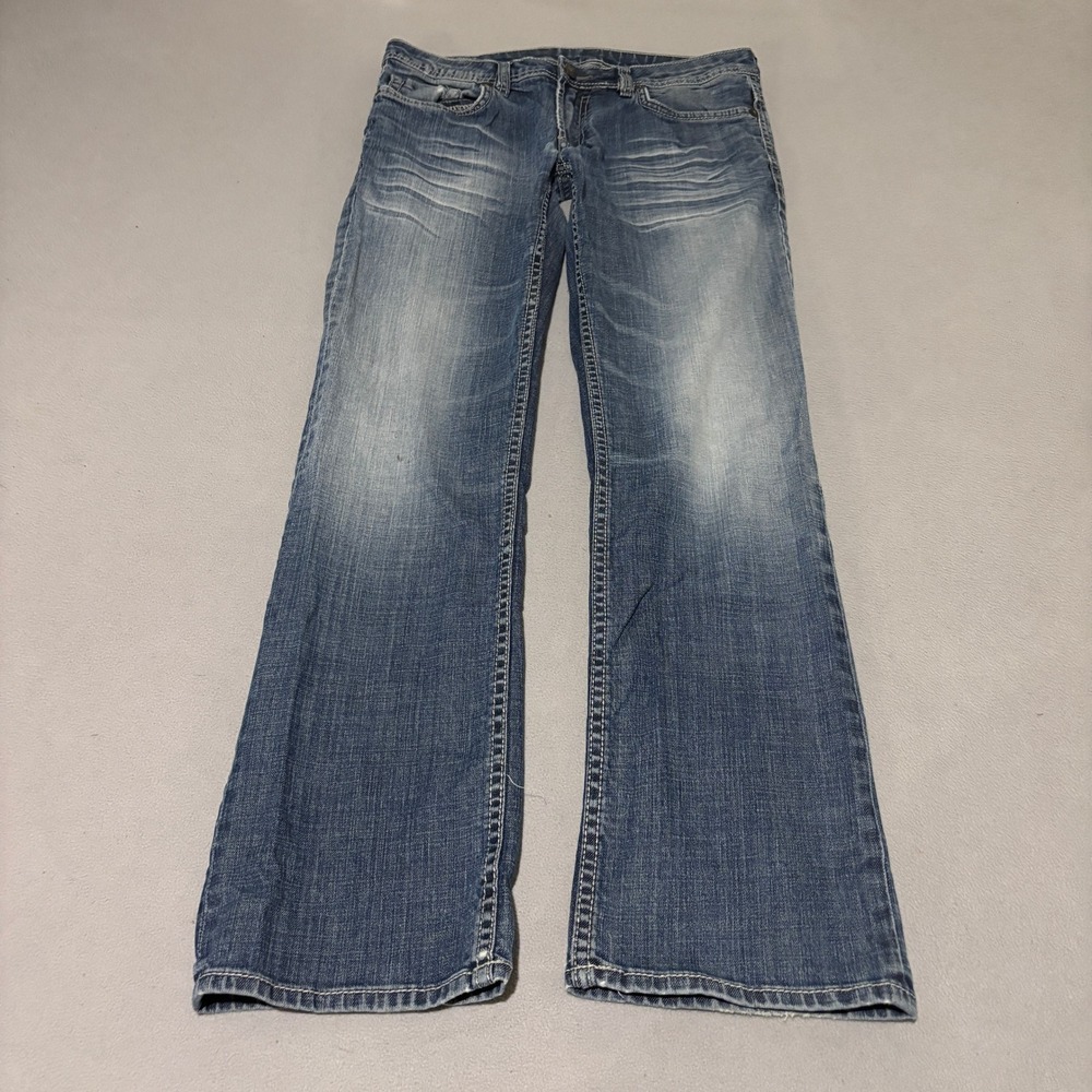 Buffalo David Bitton Driven-X Mens Blue Distressed Straight Leg Jeans 32x32